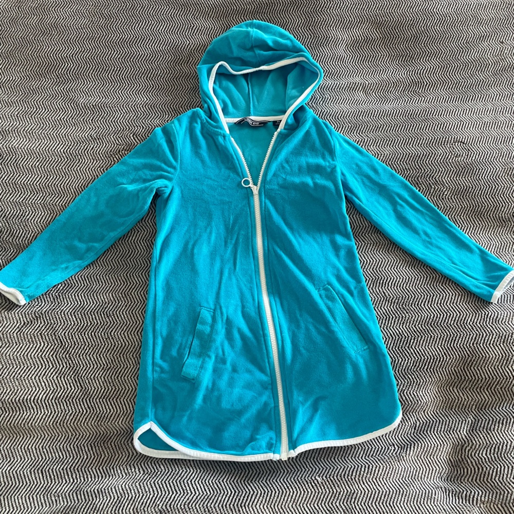 Kids Blue Hooded Swim Robe